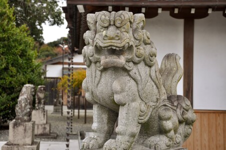 西側鳥居の狛犬 為那都比古神社/西側鳥居の狛犬